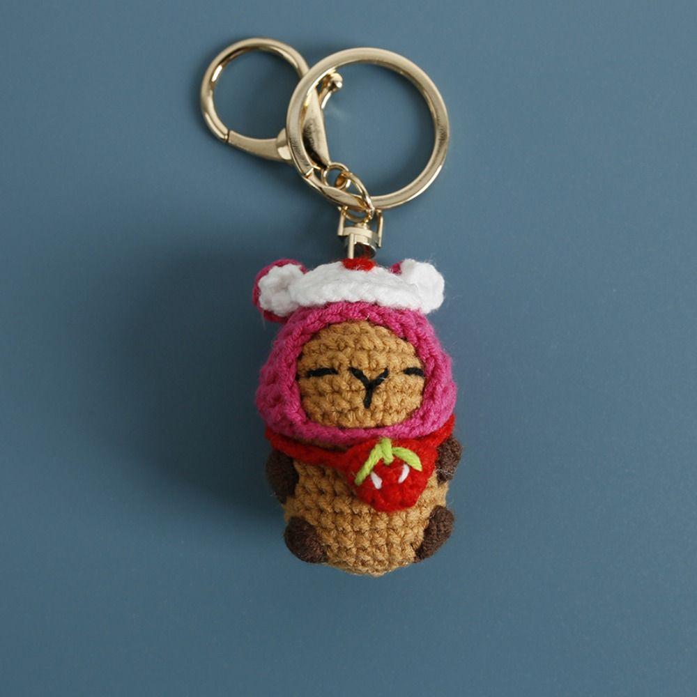 Capybara Doll Capybara Keychains Knitted Bag Pendant New Cartoon Pendant  Kids Toys