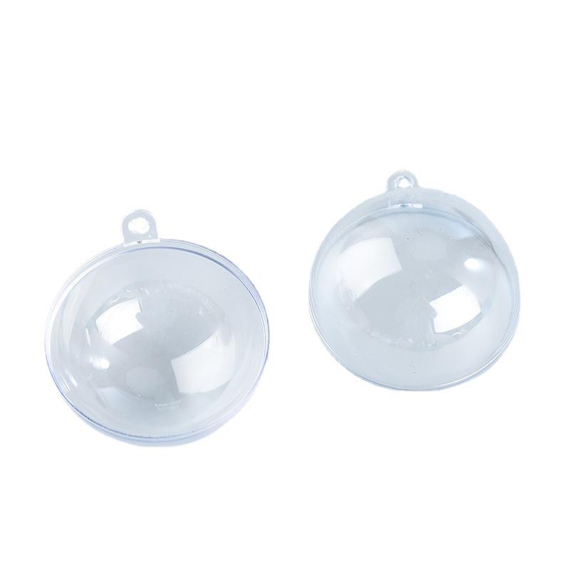 Clear Acrylic Christmas Ornament Ball - Transparent Hollow Decoration Ball