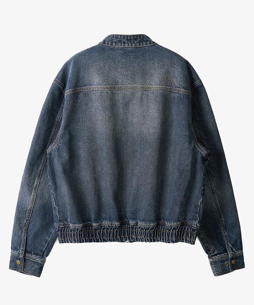 Toffee Vintage Snap Denim Blouson Jacket (Washed Indigo)