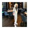 Women's Striped Sweater Jacket and Leggings Set - Trendy Two-Piece Sports Suit for Spring and Autumn