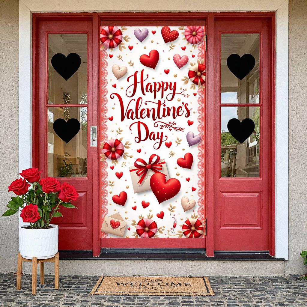 Valentine's Backdrop Heart Pattern Valentine's Event Background Love Background Love Themed Happy Valentine's Day Banner