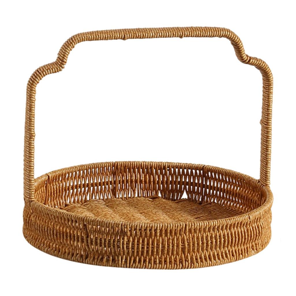 Fruit Bread Basket Tabletop Rustic Vegetables Food with Handle Serving Tray for Restaurant Baking Kitchen Counter Camping Picnic