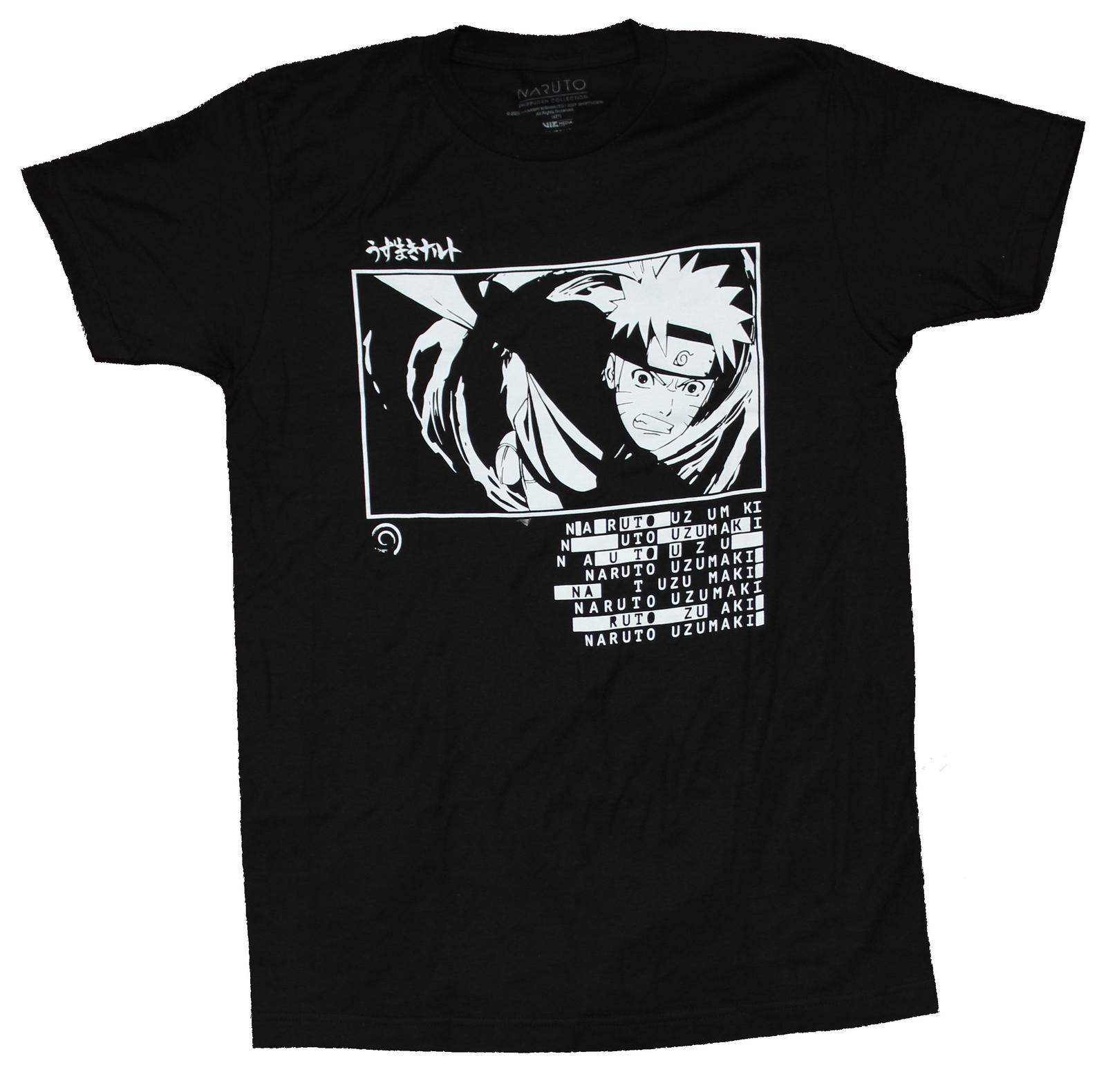 Naruto Shippuden Mens T-Shirt - Black and White Rasengan XXL