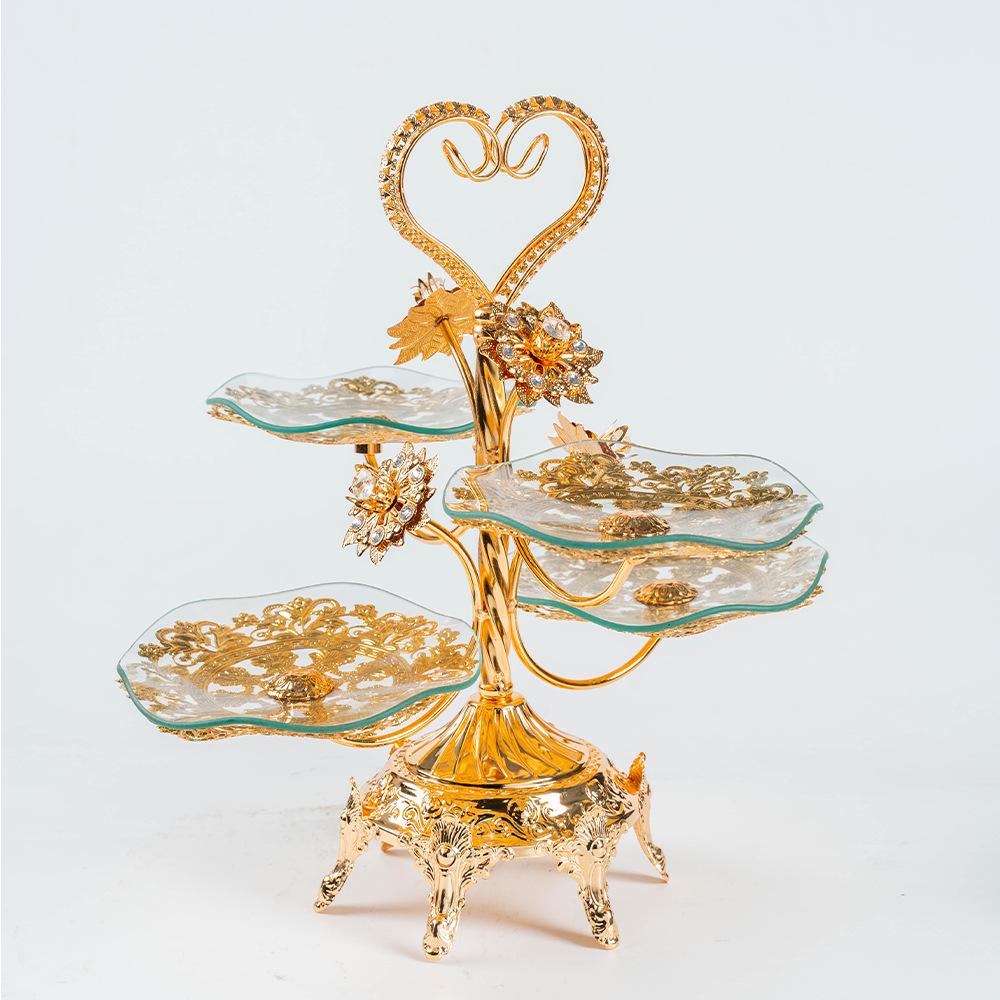 European Style Multi-Layer Crystal Fruit Plate for Living Room or Hotel