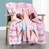 Two Girls Customize Your Name Blanket Lightweight Customizable Blanket Soft & Cozy Throw For Chair Living Room Bed Office Chair