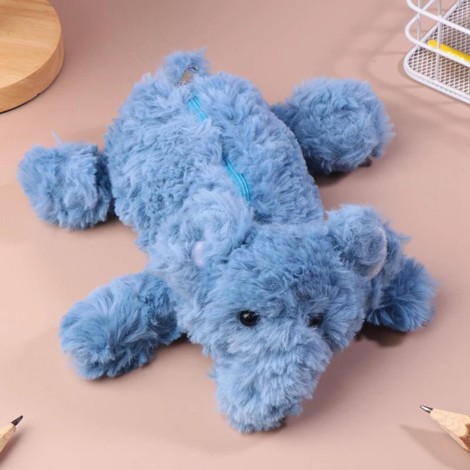 Plush Elephant Pencil Case Creative Cosmetic Bag Cute Plush Animal Pencil Bag for School Supplies Child Birthday Gift Teens