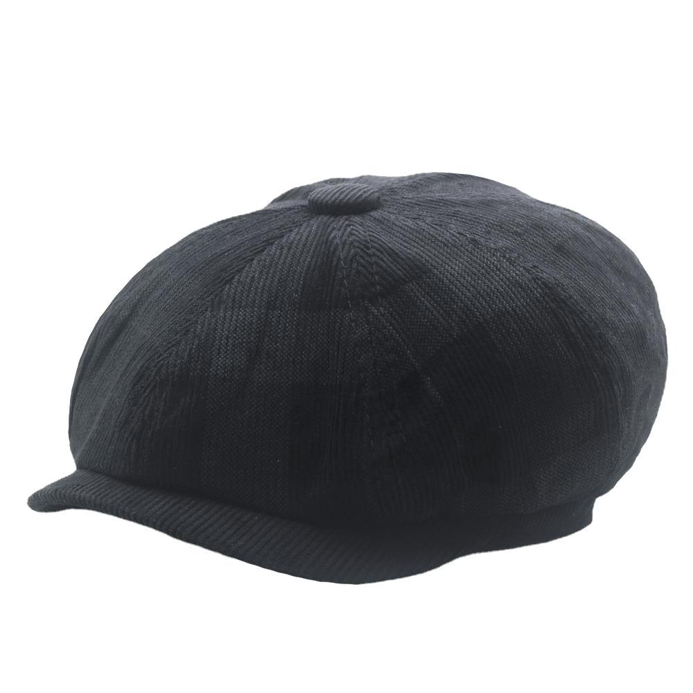 Осенне-зимняя восьмиугольная кепка, клетчатый берет, женская кепка художника, британская кепка газетчика чёрный