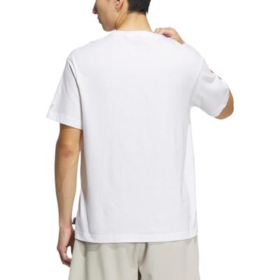 T Shirts Men's White Crew Neck Moderate IS0297