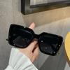 Fashion Vintage Large Frame Sunglasses Trendy Black UV400 Protection for Men Women Travel Shades