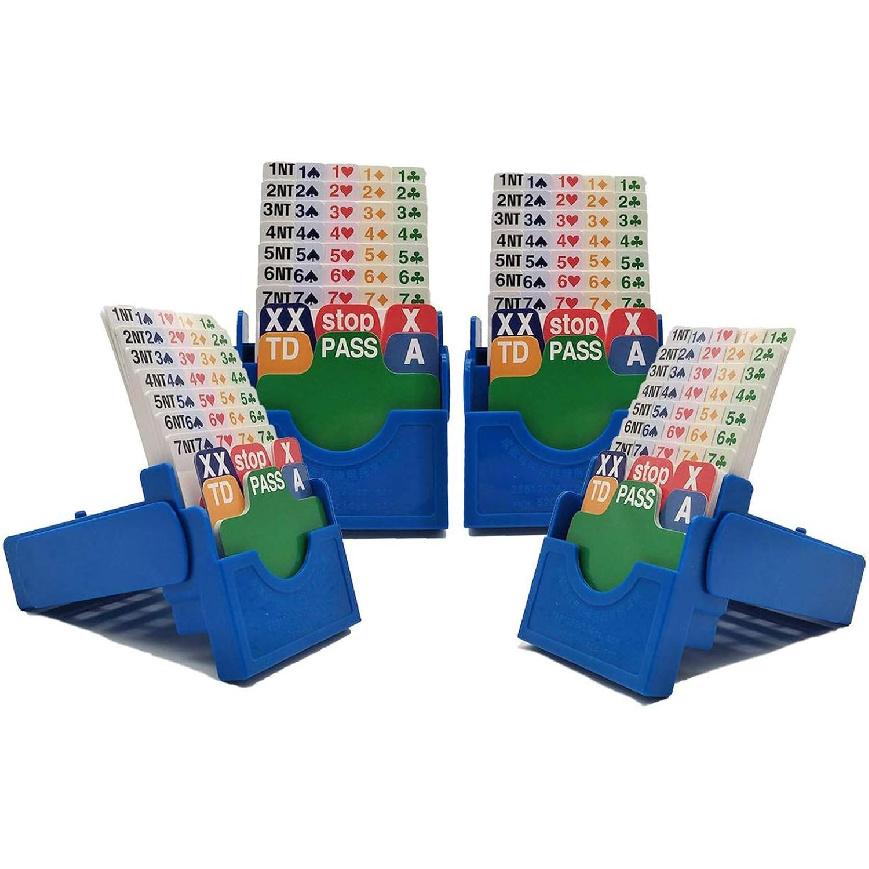 Jranter Set of 4 Bridge Bidding Boxes- Set of Four Bridge Bidding Boxes Premium Bridge kit Bidding Device,Blue