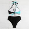New soft bag chest cross thin shoulder straps sexy bikini summer beach color matching women's swimsuit