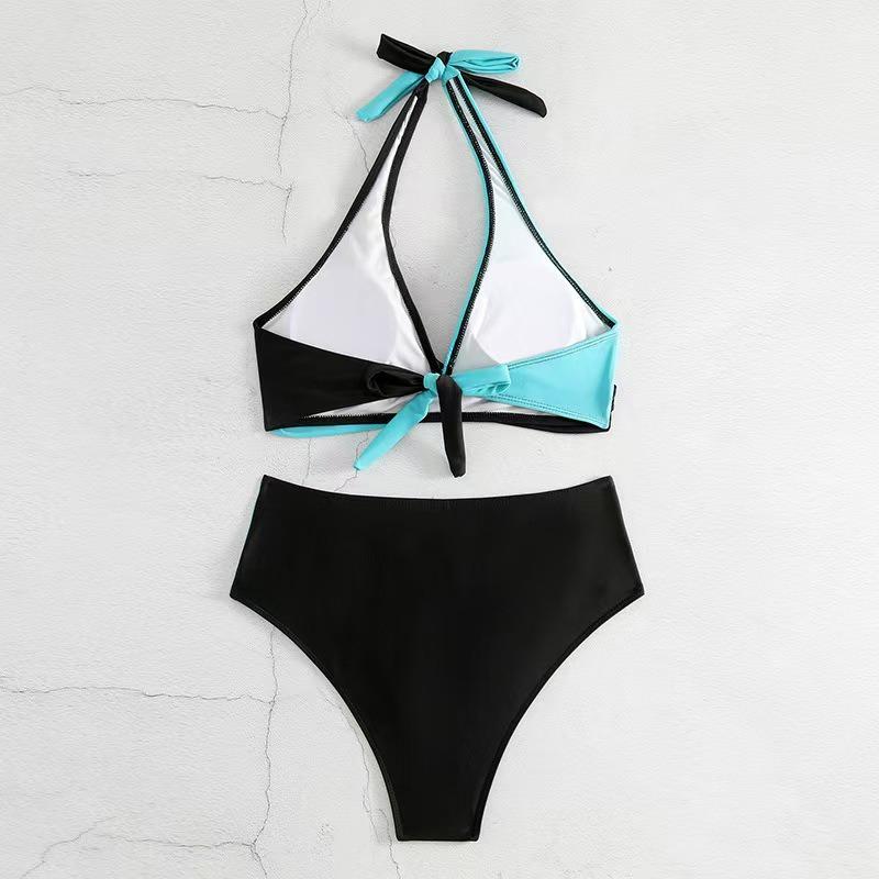 New soft bag chest cross thin shoulder straps sexy bikini summer beach color matching women's swimsuit