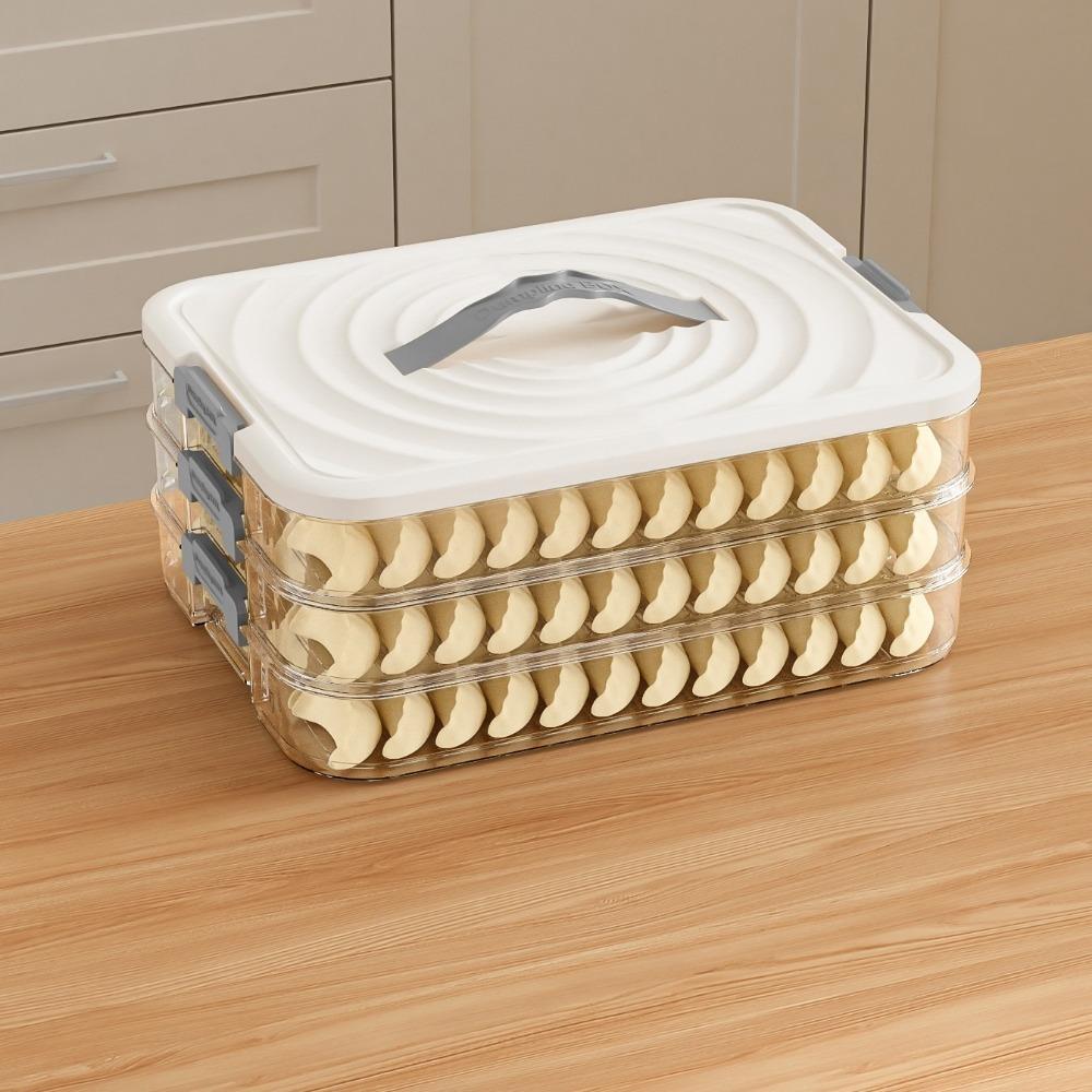Plastic Dumpling Storage Box Sealed Multi-Layer Food Egg Frozen Box Large Capacity with Lid Food Storage Container Kitchen