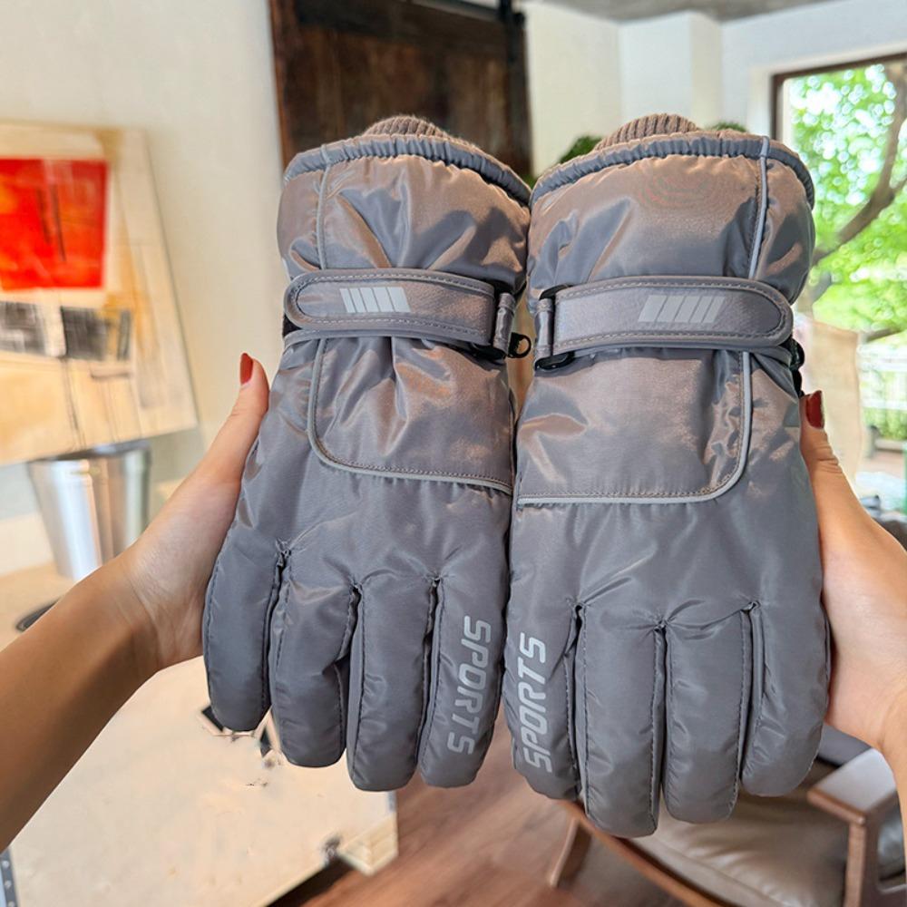 

Keep Warm Men Mittens Waterproof Driving Gloves Simple Winter Ski Gloves Riding Black Man