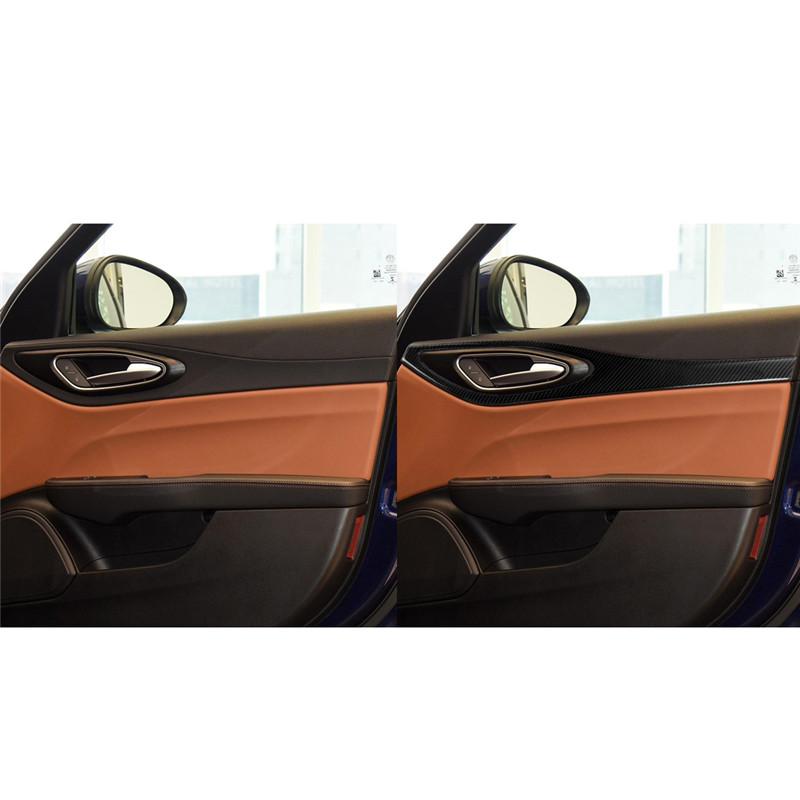 fits For Alfa Romeo Giulia Stelvio 2017-2019 Car Accessories Car interior Decoration  carbon fiber door trim panel car sticker