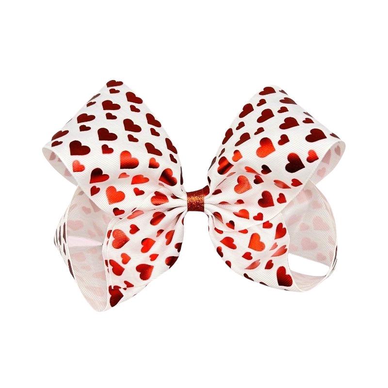 Valentine s Day Heart Pattern Bow Hair Clip for Children