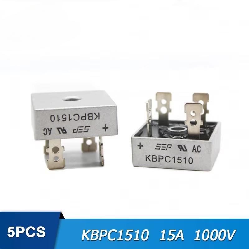 5 stk Brorettlikterdiode KBPC5010 KBPC1010 KBPC1510 KBPC2510 KBPC3510 Likrettere 10A 15A 25A 35A 50A