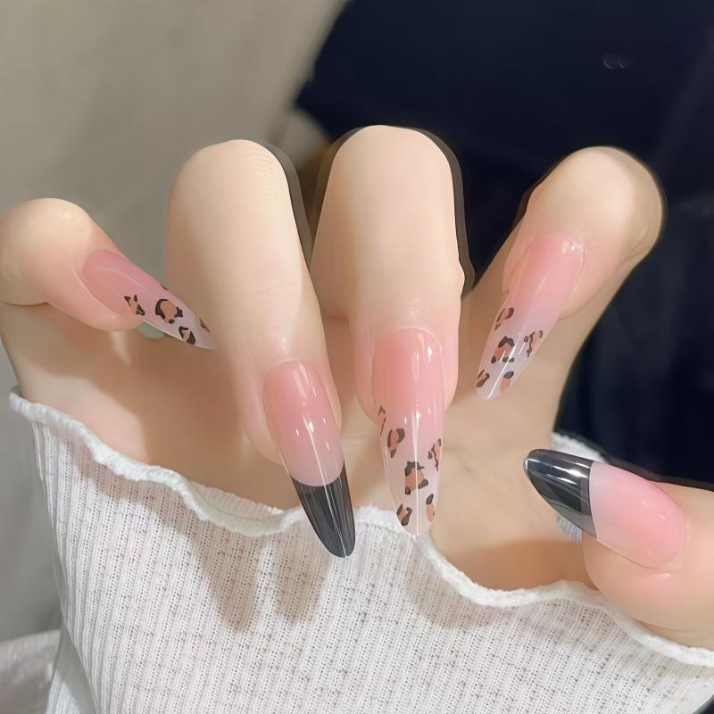 Leopard Print French Chic Wearable Nail Art for Trendy Girls