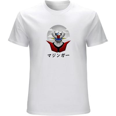 Mazinger Z T Shirt Men Anime T-Shirt Men Tops Boy Printed T-Shirt Overd Comic Fashion T-Shirt Hiphop T-Shirt White