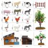 21Pcs Farm Figures Contains Fences Animals Plastic Animal