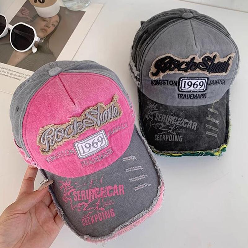 Nowa Płukana Bawełna Haftowane Litery Czapka Baseballówka Dla Mężczyzn Kobiet Hip Hop Patchwork Uliczna Daszek Kapelusz Outdoor Tata Czapki Truckerki