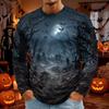 Men's Halloween Print Round Neck Long Sleeve T-Shirt