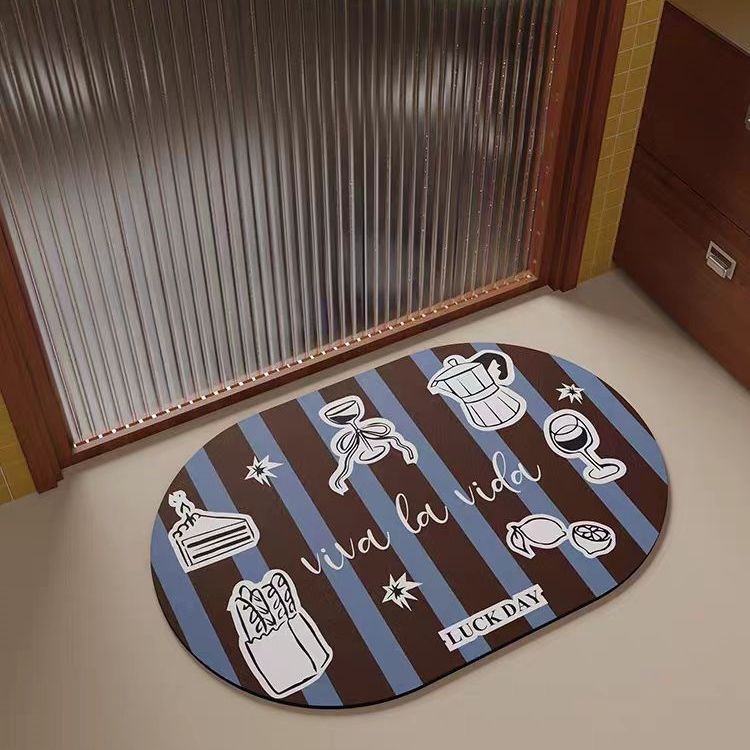 Einfache Cartoon-Kieselgur-Matte Badezimmer, schnelltrocknend, schmutzabweisend und rutschfest, fortschrittliche antike Badezimmer-Ins neue Modelle 40x60cm15.7x23.6in