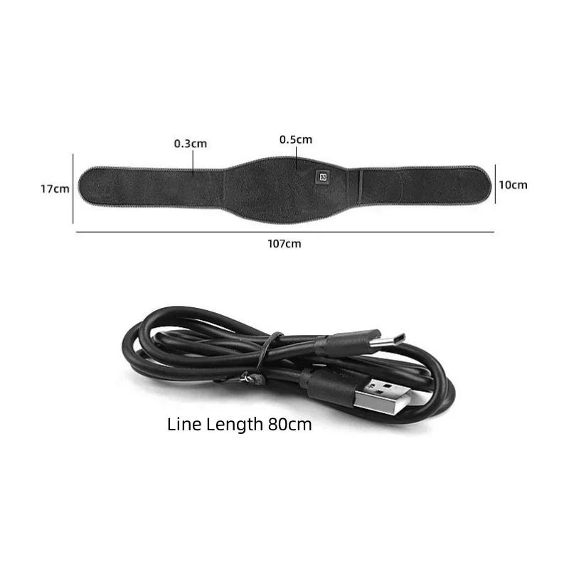 Hållbart och Säkert 1 st Elektriskt Uppvärmbart Midjestöd Smärtlindring Ländryggsvärmare USB-laddning Magnetterapi Ryggmidja Massageband