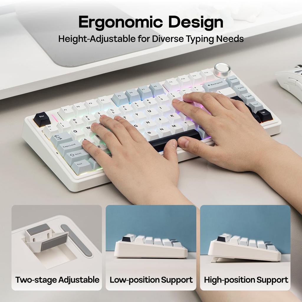 EPOMAKER Aula F75 Gaming Mechanical Keyboard 75% Wireless Hot-Swappable Gasket LEOBOG