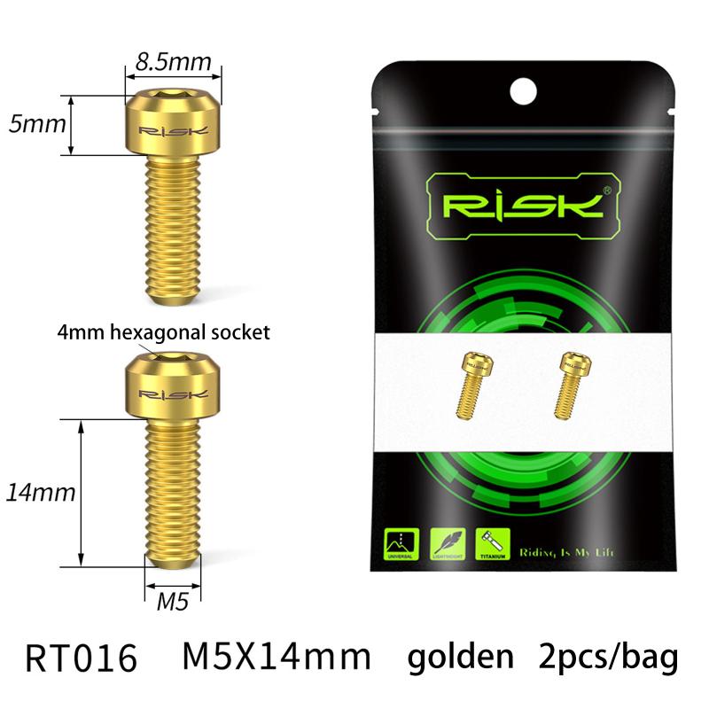 2Pcs M5 X 14Mm Titanium Bolts Brake Lever Screw For Bicycle Derailleur Thumb Shift Variable Speed Screws Cycling Parts
