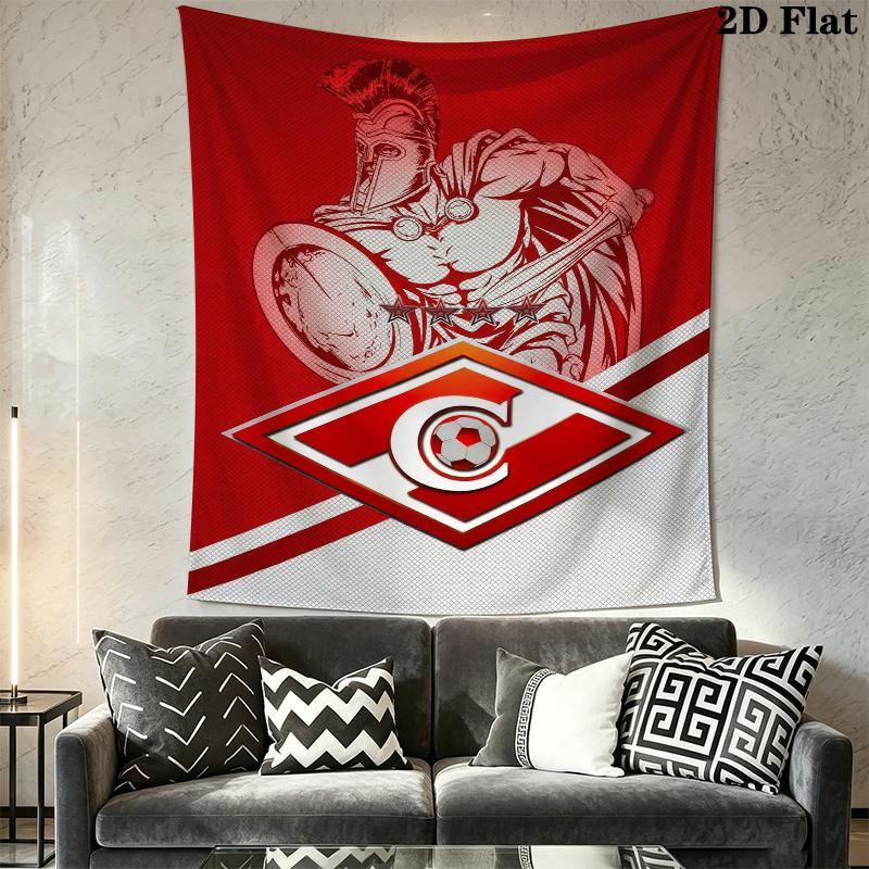 Spartak Moscow Football Club Wall Tapestry Aesthetic Wall Hanging Printed Fabric Blanket Decorative Tapestries for Bedroom Living Room Home Decor