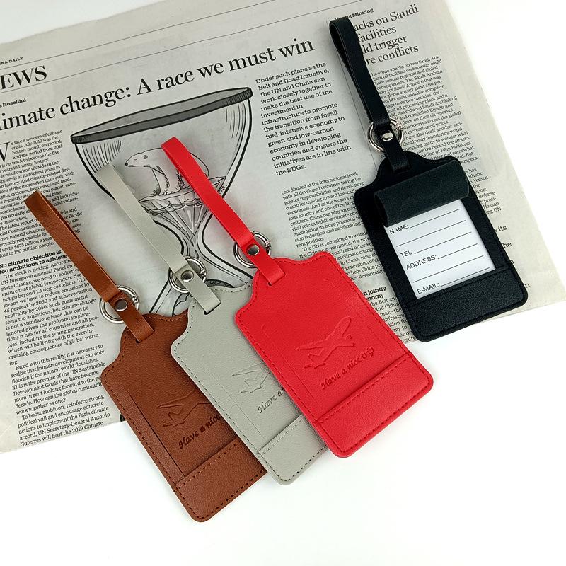 Customizable PU Leather Luggage Tag with Corporate Logo