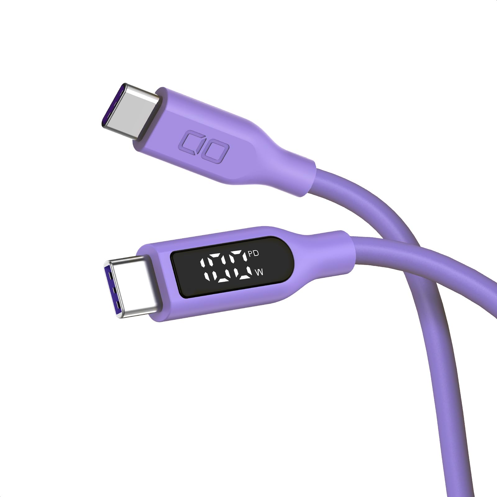 

Мягкий силиконовый кабель CIO с ЖК-дисплеем, USB-кабель для зарядки мощностью 100 Вт, совместимый с iPhone15, тип C, кабель USB Type C - C, пленка на Type-C /16 [защитный ЖК-дисплей]