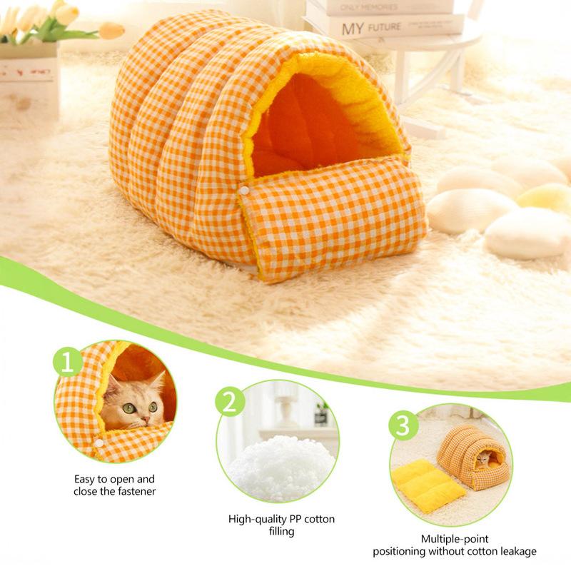 Winter Warm Cat Sleeping Bag Cozy Plush Burrow Cave Bed for Kitty Pet Supplies