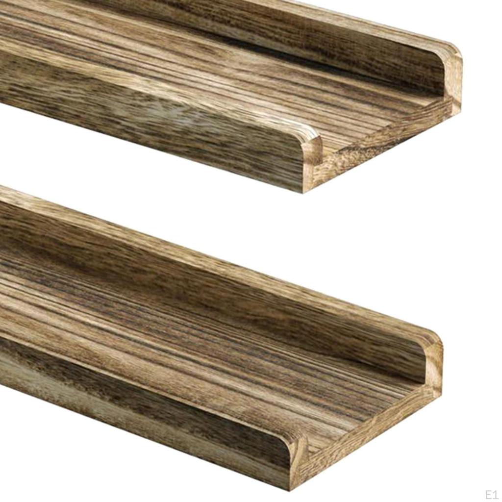 2x Rustic Wood Floating Shelves for Farmhouse Bathroom Decor, Kitchen ,Book Shelf