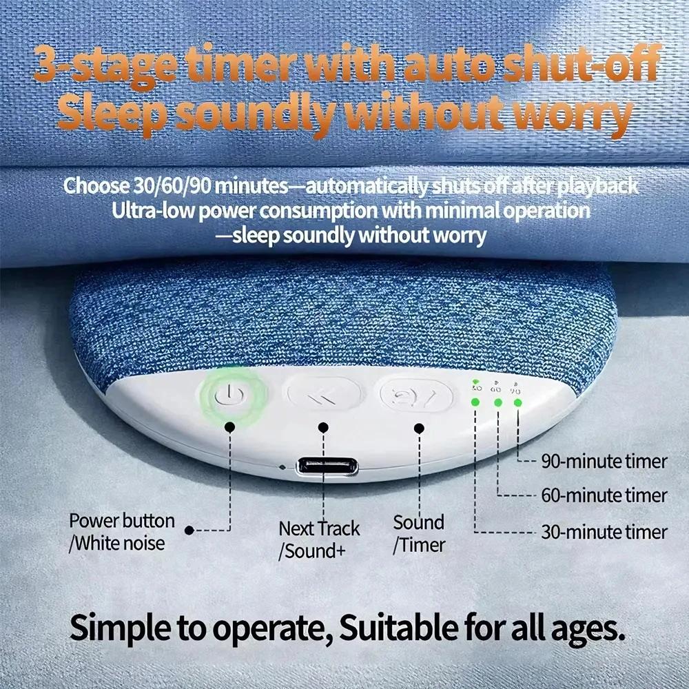 Bedroom Pillow Speaker Bluetooth 5.4 Under Pillow Speaker With White Noise 30/60/90 Min Timers For Sleeping