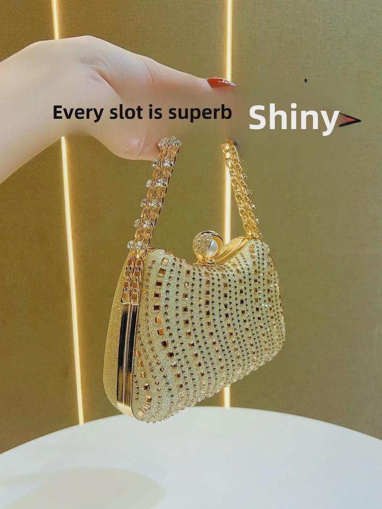 Elegant Retro Rhinestone Evening Crossbody Handbag