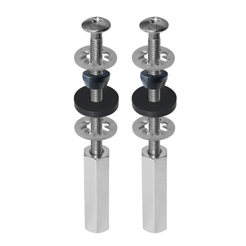 2Pcs Toilet Seat Bolts Set Portable Sturdy Replacement Screws and Rubber Washers for Secure Easy Installation Designs