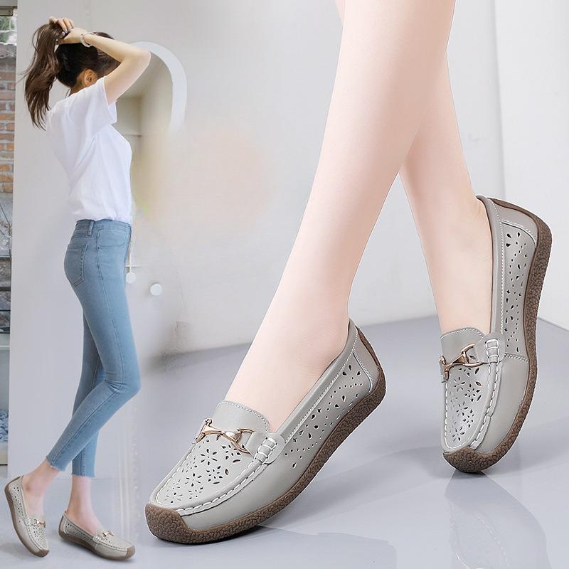 New Women's Hollowed-out Bean Shoes Lazy Shoes Soft-soled Anti-slip Versatile Shoes Large Size