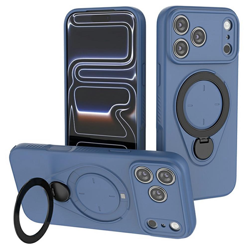 For iPhone 17 Pro Magnetic Case Rotating Kickstand TPU PC Phone Cover Compatible with MagSafe