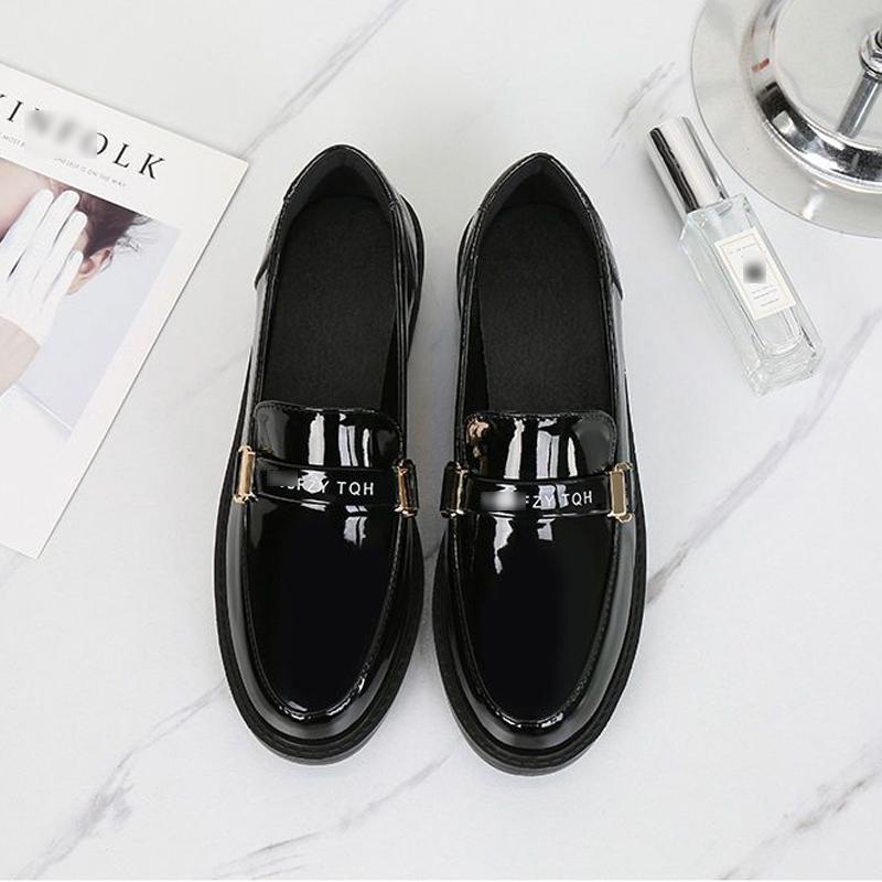 Soft Leather Women's Shoes, New Trendy Loafers, Korean-Style Versatile British-Inspired Slip-On Work Shoes, Versatile Women's Footwear