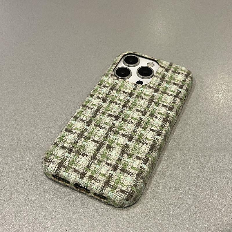 

Чехол для телефона из фланели в клетку для Apple iPhone16promax-Houndstooth, устойчивый к падениям, жесткий чехол из ПВХ для iPhone16/15/14/13/Pro/Promax Apple 3G