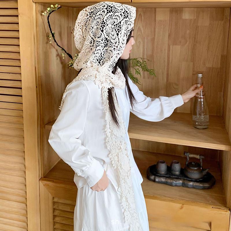 1 Stück Sommerlicher Pastoralstil Retro Gehäkelter Hut Damen Süßer Mehrzweck Schal Hut Bergsteigerhut