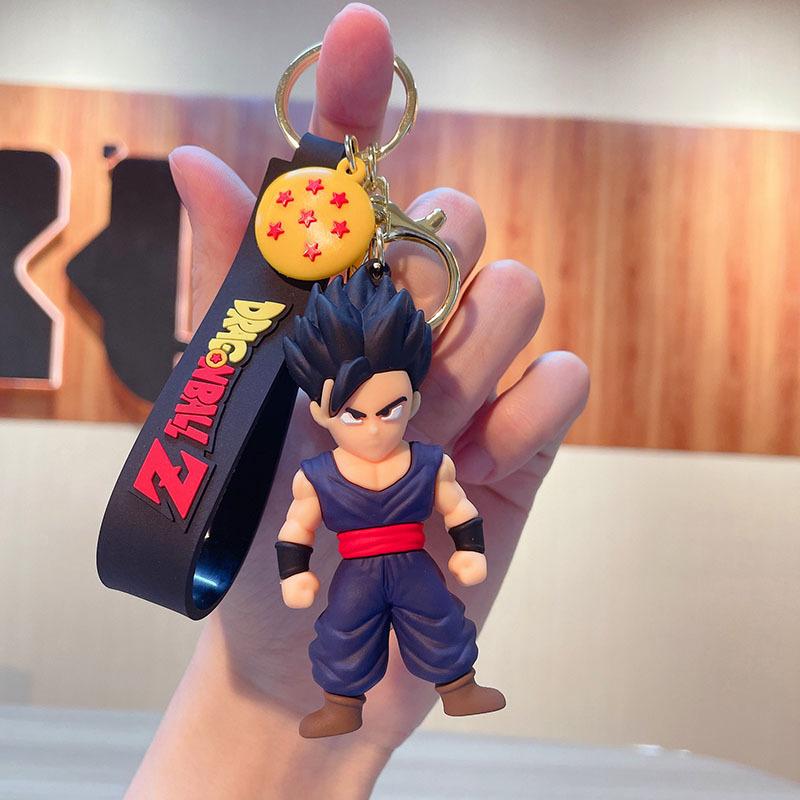 Anime Dragon Ball Keychain Fashion Jewelry Son Goku Vegeta Piccolo Action Figures 8CM PVC Key Ring for Men Women Bag Pendant