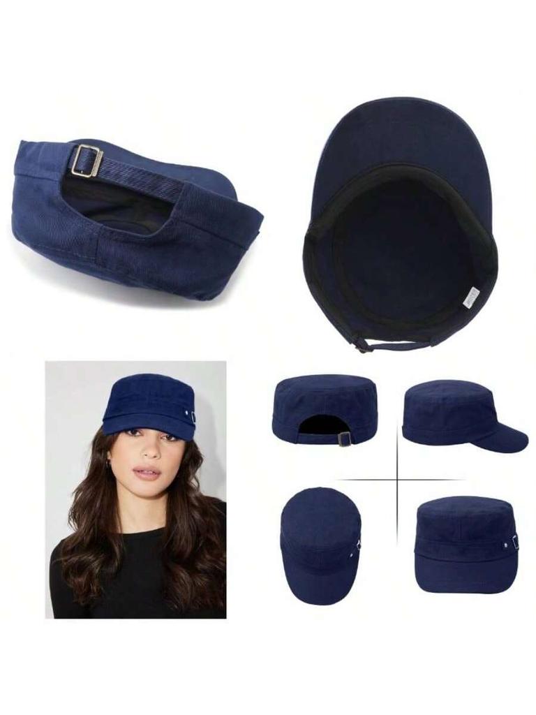 Unisex Cadet Cap Flat Top Baseball Cap Adult Casual Hat