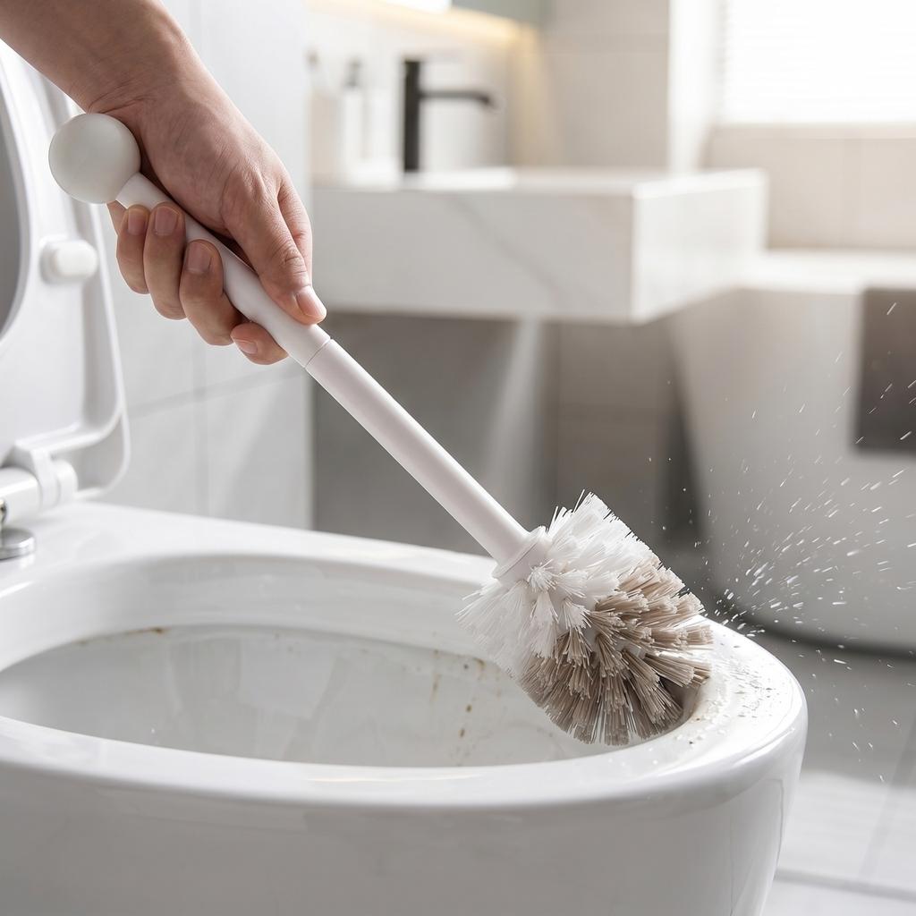Creative Faux Rattan Toilet Brush Set with Holder Modern Home Decor Bathroom Cleaning Accessory for Contemporary Spaces