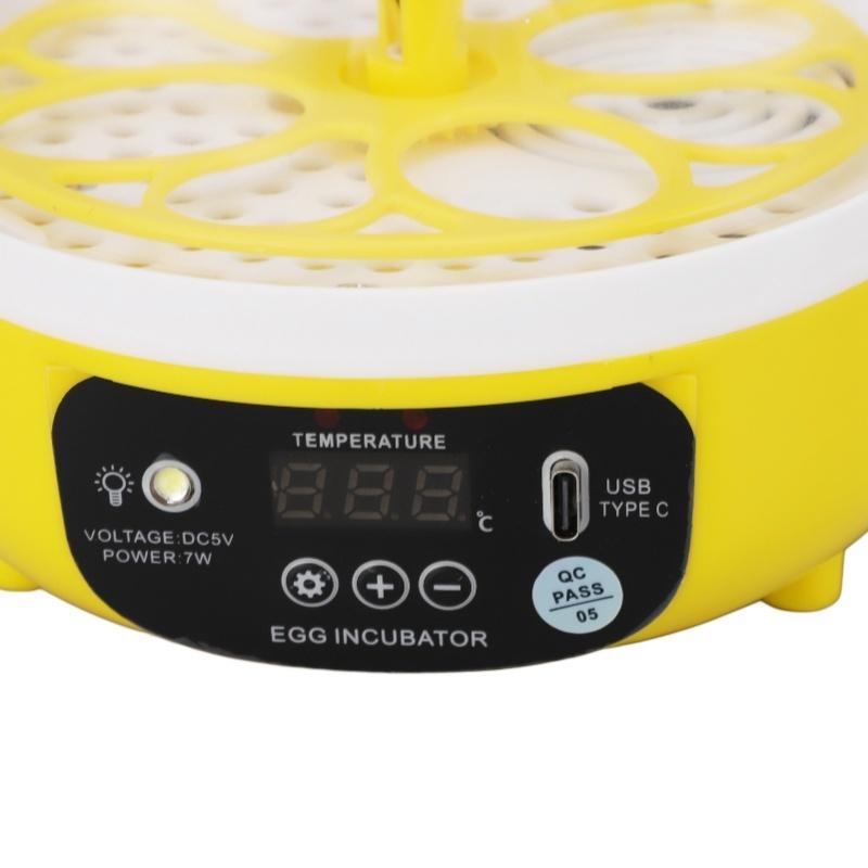Mini Egg Incubator For Home Automatic Temperature Humidity Control 4 Eggs Candler Poultry Hatching Machine