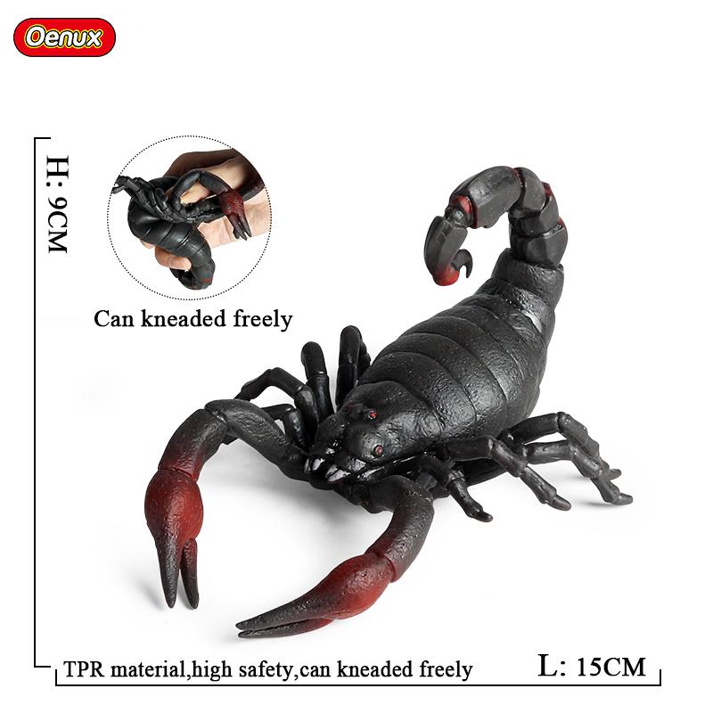 Oenux Reptile Simulation Snake Spider Lizard Insect Animals Model Action Figures Fun Anti Stress Soft TPR Halloween Toy Kid Gift