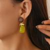 European Retro Geometric Resin Wrapped Earrings: High-End Autumn Winter Style for Women