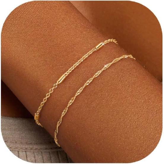 KOHOTA Silber Gold Armbänder für Damen Trendiges Armband-Set Anlaufgeschützt